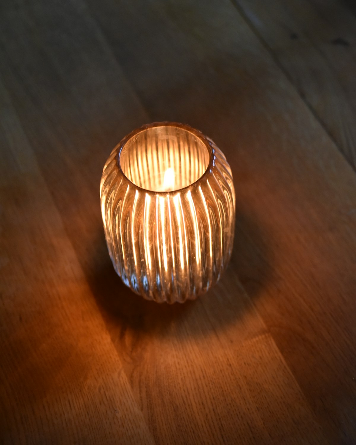 Ribbed Glass Candleholders